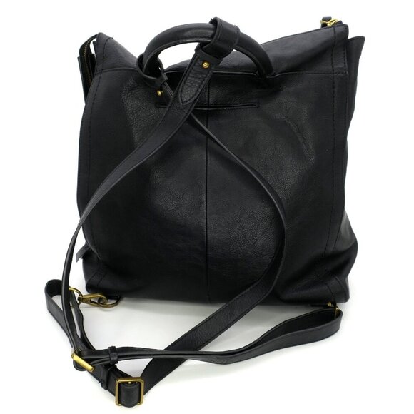 FOSSIL Parker Convertible Backpack Bag Black Leather ZB1515 Purse